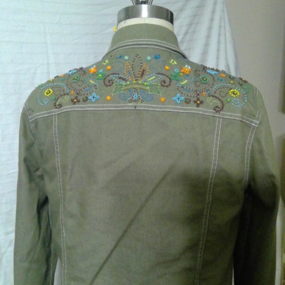 ITW Claude Brown Beaded Pant Suit Size 10 - Picture 4 of 14